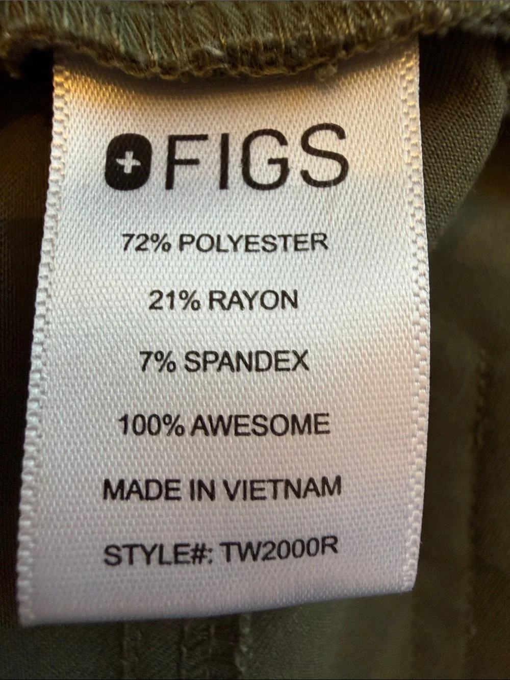 Figs Olive Green Jogger Pants with Orange Drawcord size small